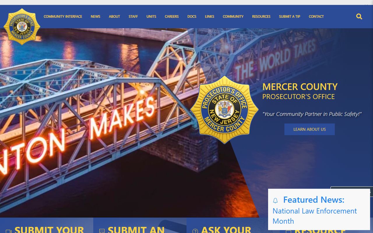 Mercer County arrest records and criminal records on the Mercer County Prosecutor website