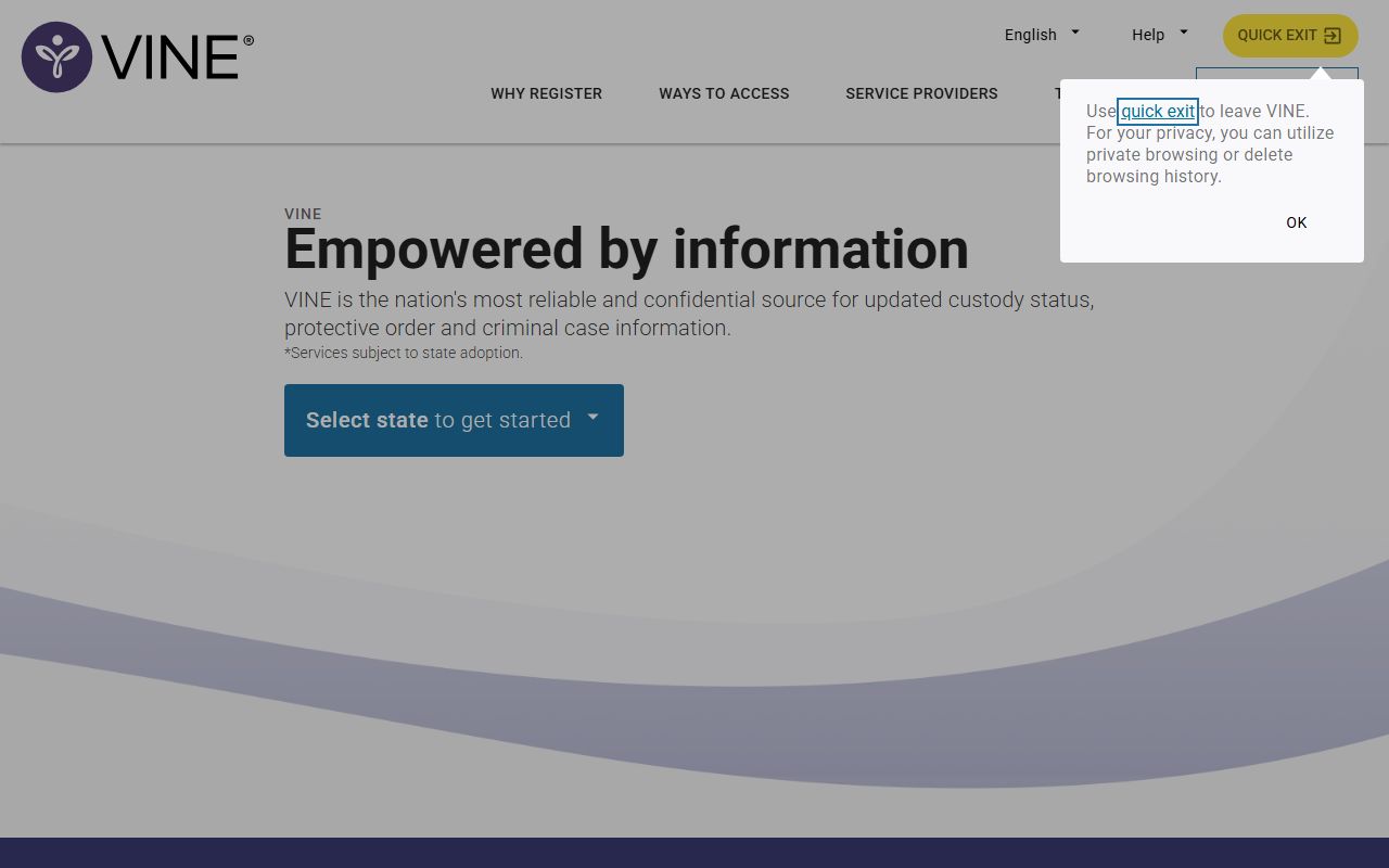 Mercer County released inmates custody notifications on the VINELink portal