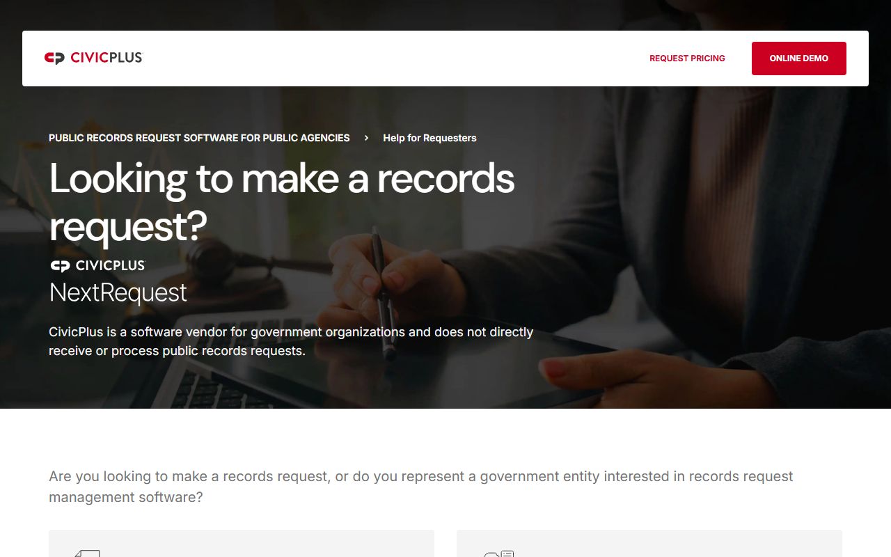 Mercer County public records request on the NextRequest public access portal